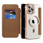 Husă flip Techsuit SmartMag Book iPhone 12 Pro – Maro – imagine 1