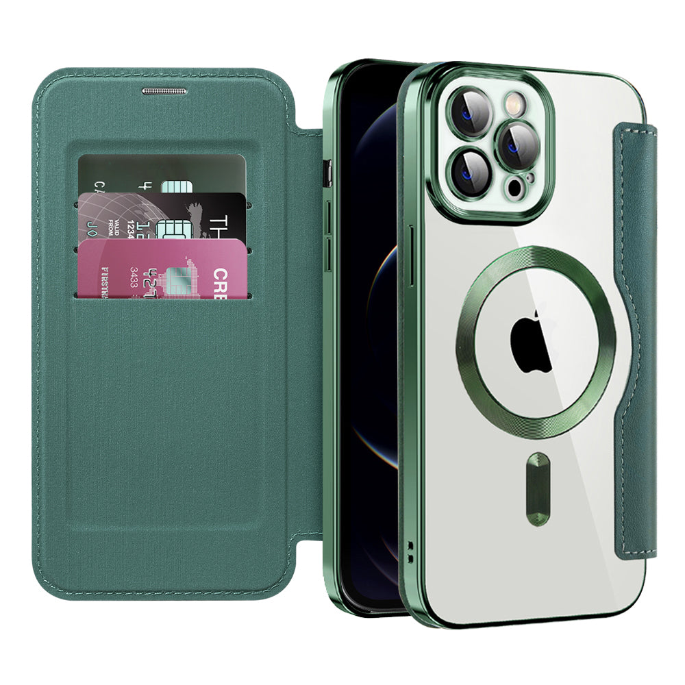 Husă flip Techsuit SmartMag Book iPhone 12 Pro – Verde – imagine 3
