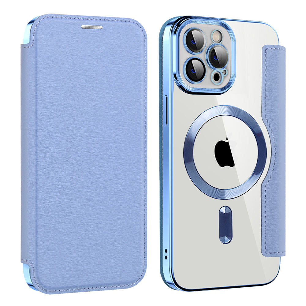 Husă flip Techsuit SmartMag Book iPhone 12 Pro – Albastru deschis – imagine 12