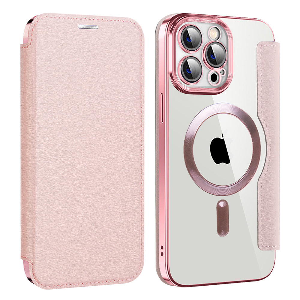 Husă flip Techsuit SmartMag Book iPhone 13 Pro – Roz – imagine 8