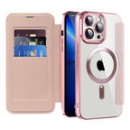 Husă flip Techsuit SmartMag Book iPhone 13 Pro – Roz – imagine 7
