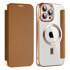 Husă flip Techsuit SmartMag Book iPhone 13 Pro – Maro – imagine 2