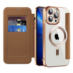 Husă flip Techsuit SmartMag Book iPhone 13 Pro – Maro – imagine 1