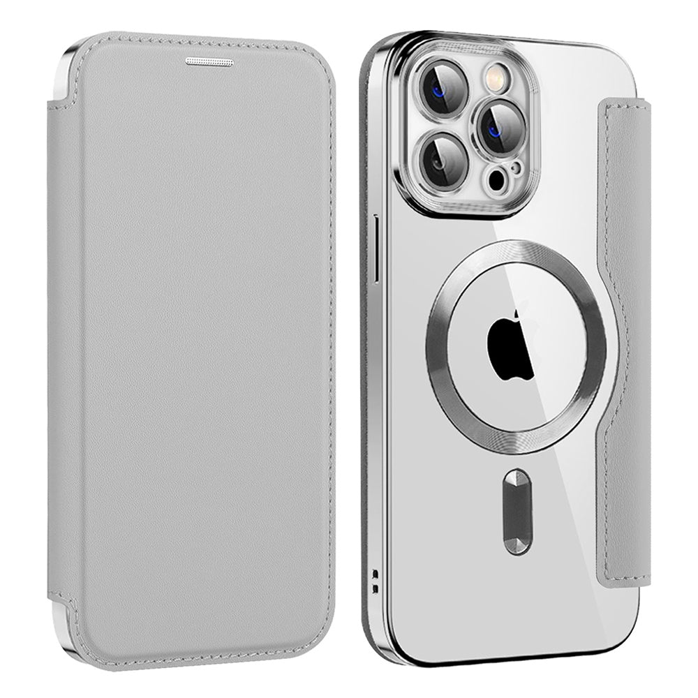 Husă flip Techsuit SmartMag Book iPhone 13 Pro – Gri – imagine 6
