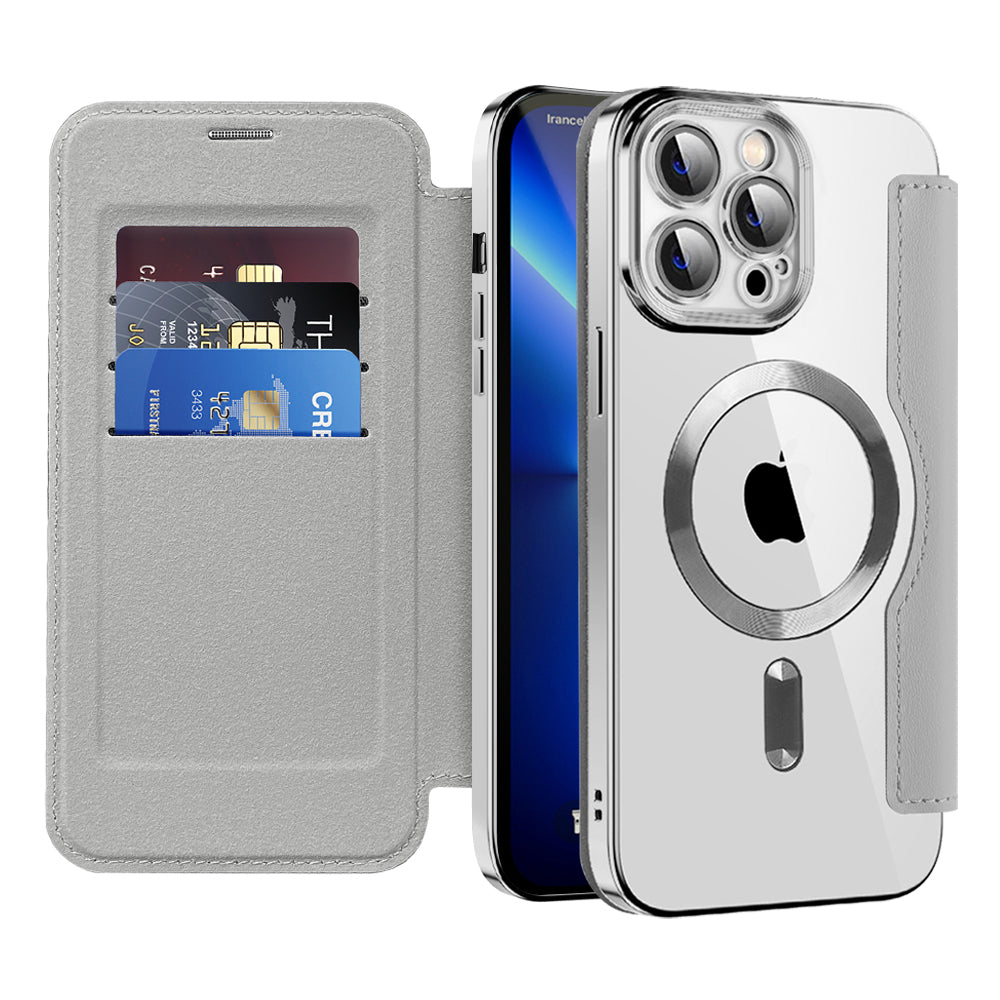 Husă flip Techsuit SmartMag Book iPhone 13 Pro – Gri – imagine 5