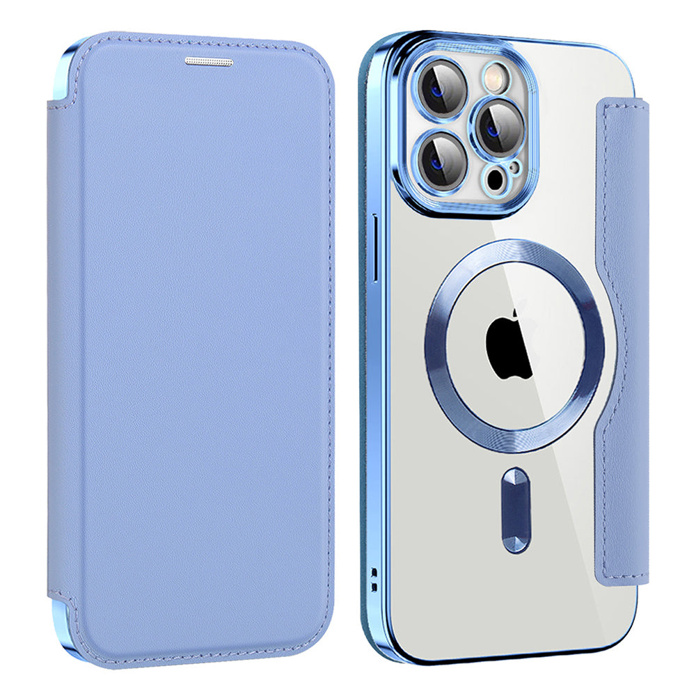Husă flip Techsuit SmartMag Book iPhone 13 Pro Max – Albastru deschis – imagine 10