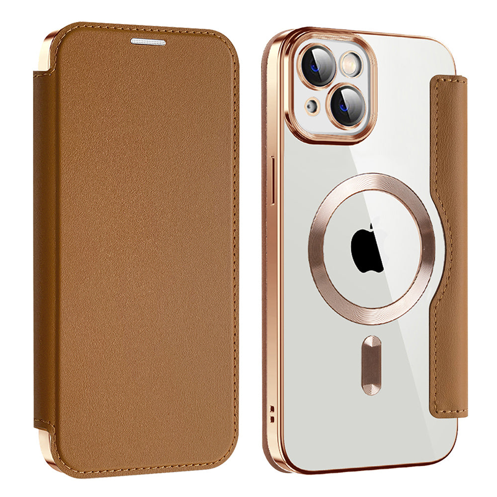 Husă flip Techsuit SmartMag Book iPhone 14 Plus – Maro – imagine 4