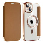 Husă flip Techsuit SmartMag Book iPhone 14 Plus – Maro – imagine 4