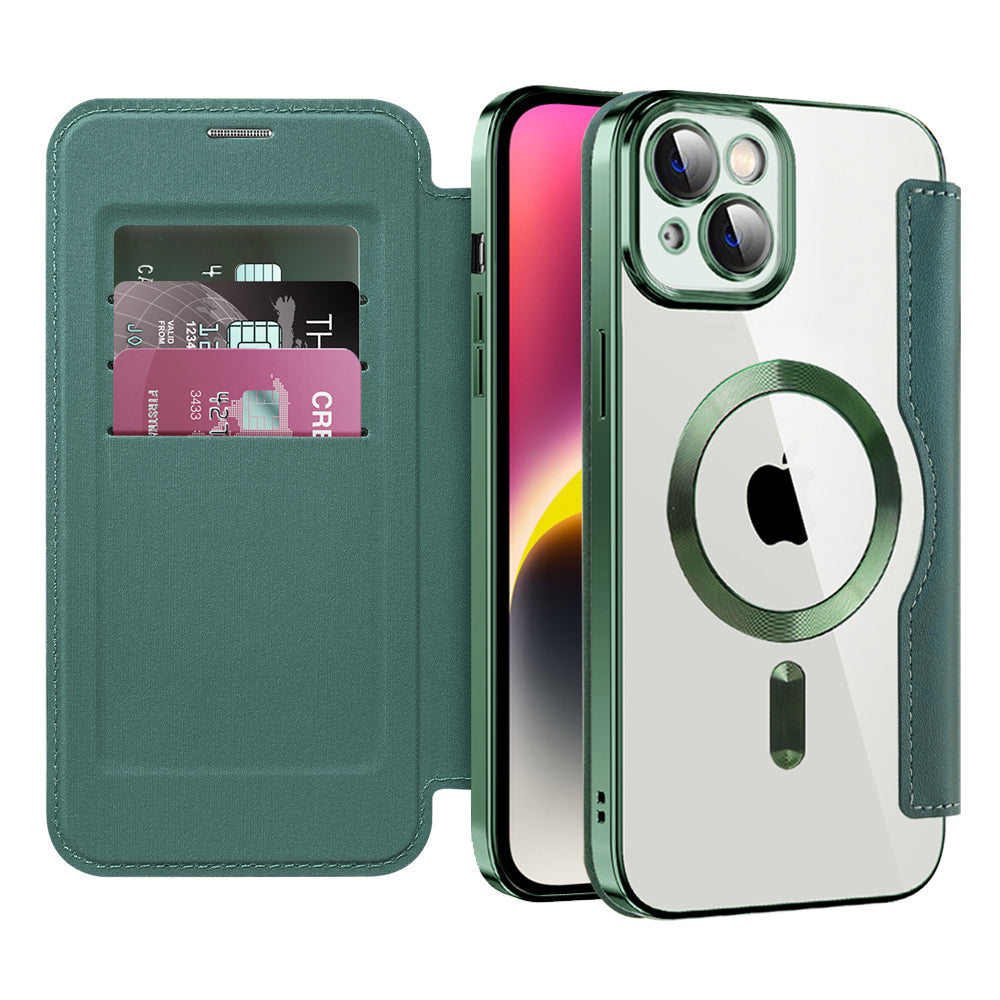 Husă flip Techsuit SmartMag Book iPhone 14 Plus – Verde – imagine 5
