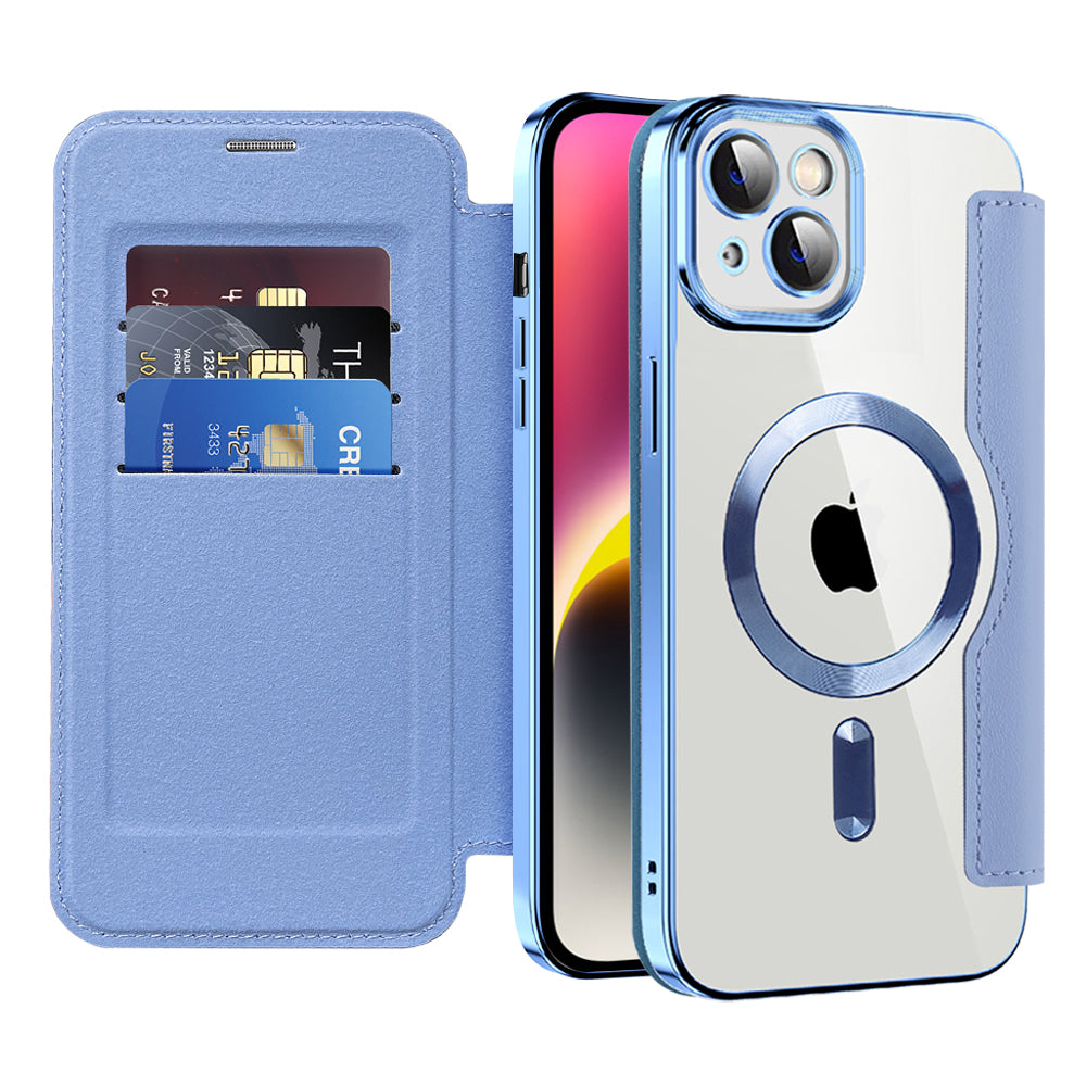 Husă flip Techsuit SmartMag Book iPhone 14 Plus – Albastru deschis – imagine 7