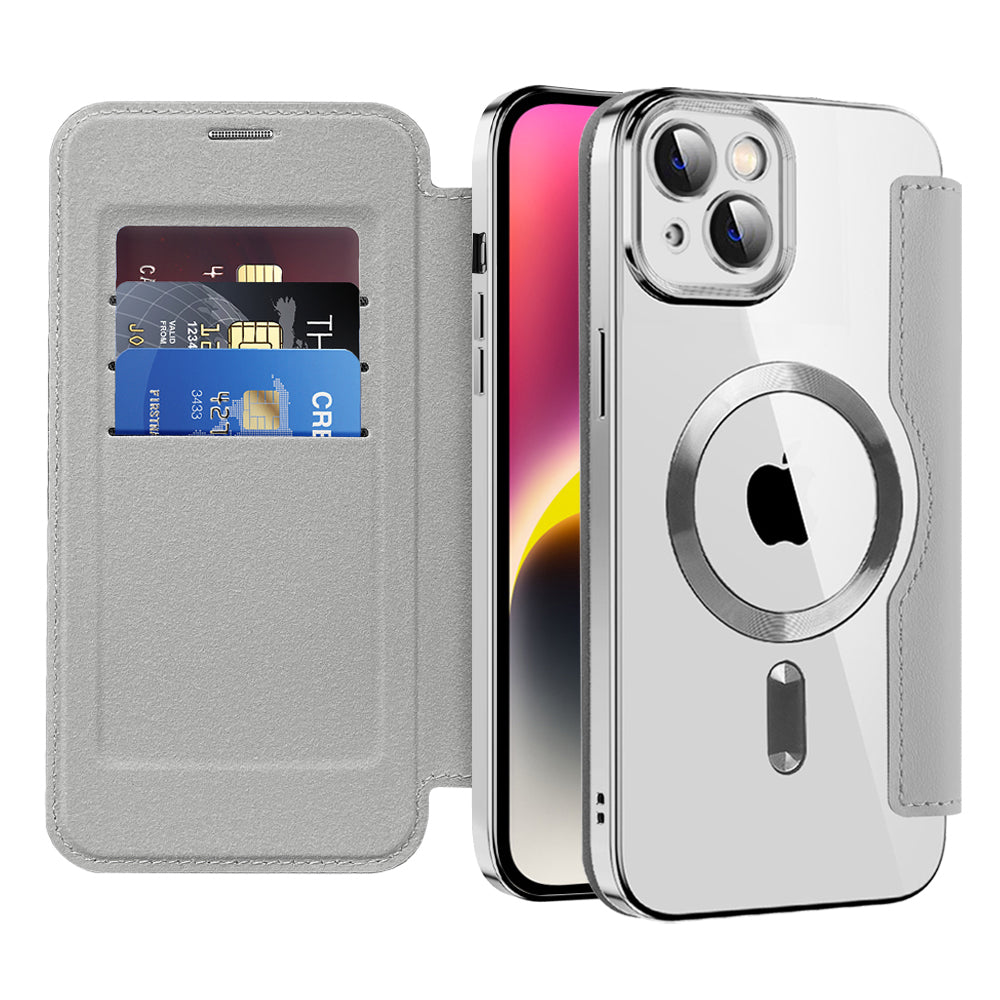 Husă flip Techsuit SmartMag Book iPhone 14 Plus – Gri – imagine 1