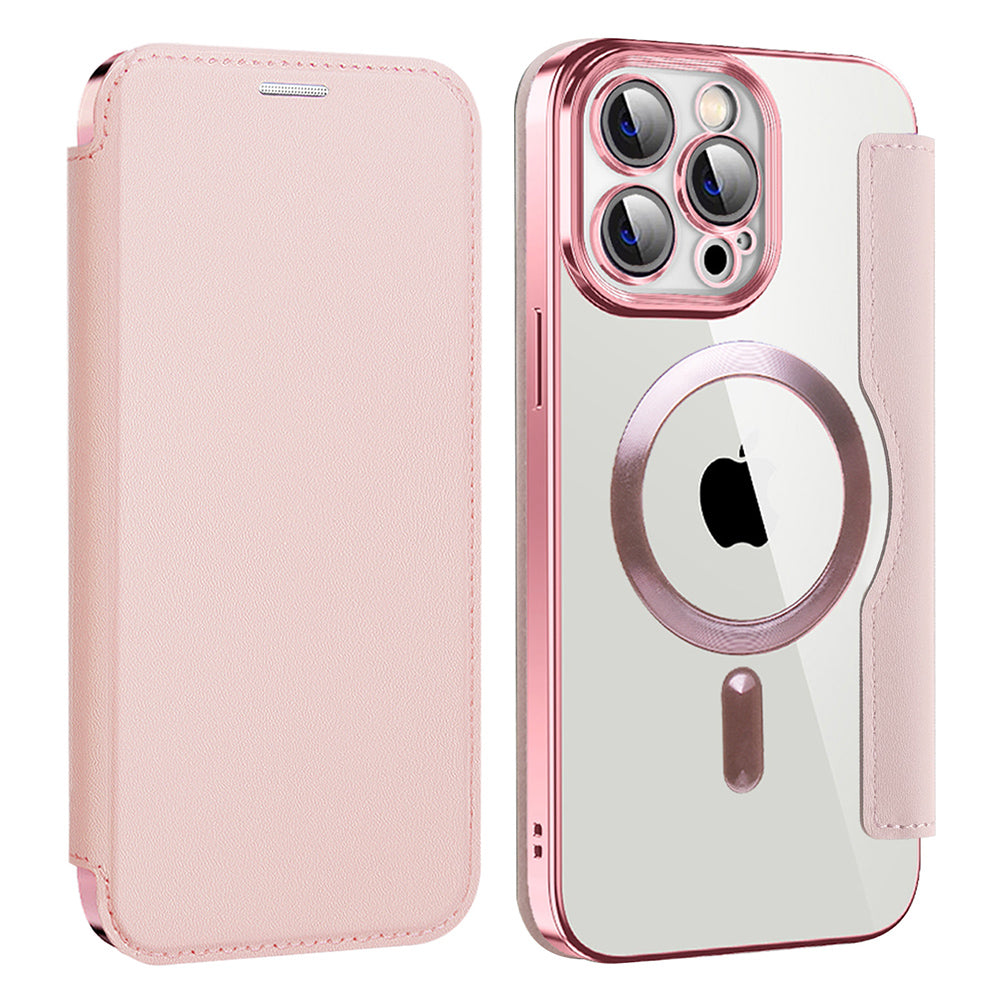 Husă flip Techsuit SmartMag Book iPhone 14 Pro Max – Roz – imagine 6