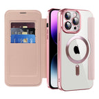 Husă flip Techsuit SmartMag Book iPhone 14 Pro Max – Roz – imagine 5