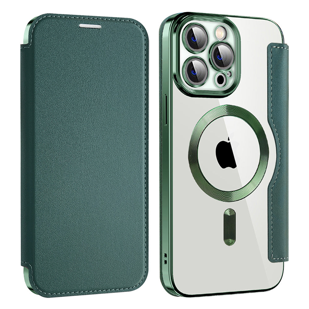 Husă flip Techsuit SmartMag Book iPhone 14 Pro Max – Verde – imagine 4