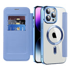 Husă flip Techsuit SmartMag Book iPhone 14 Pro Max – Albastru deschis – imagine 11