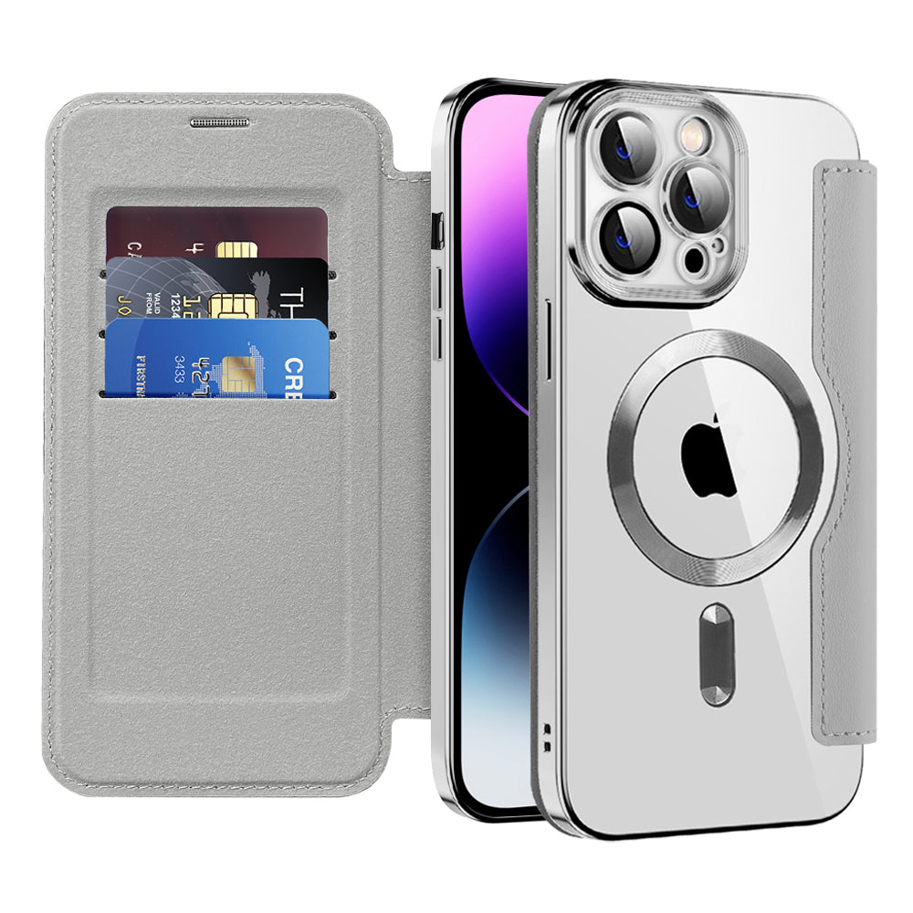 Husă flip Techsuit SmartMag Book iPhone 14 Pro Max – Gri – imagine 1