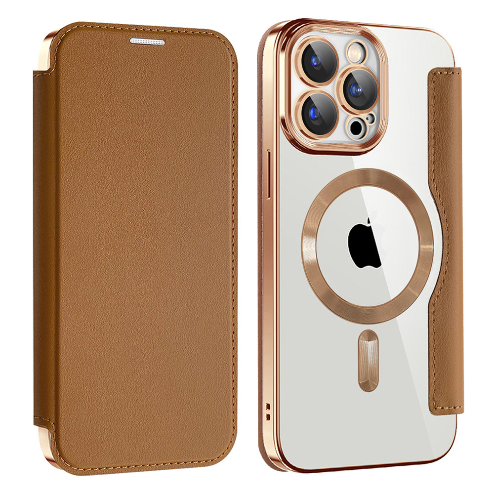 Husă Techsuit SmartMag Book Case iPhone 15 Pro – Maro – imagine 4