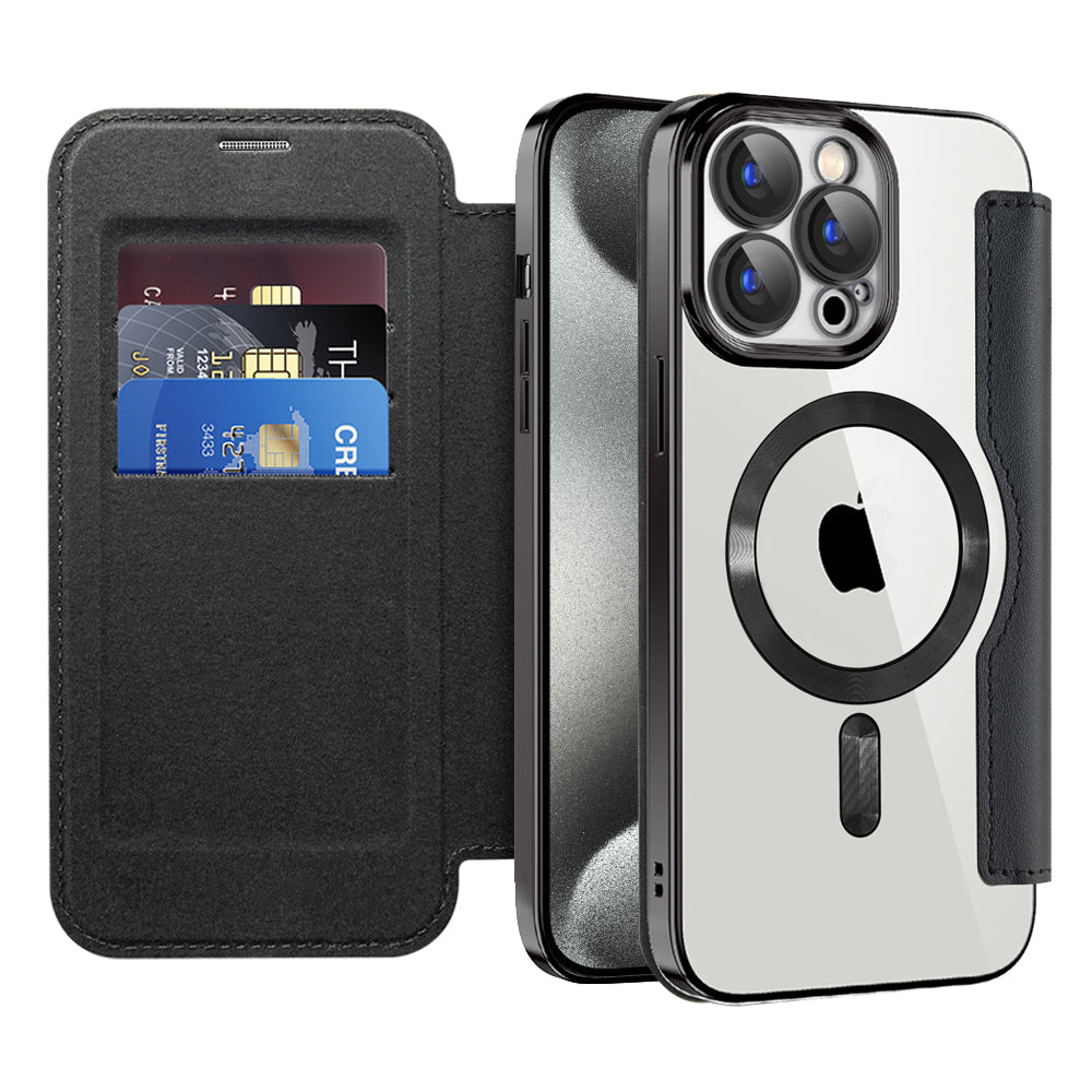 Husă Techsuit SmartMag Book Case iPhone 15 Pro Max – Negru – imagine 1