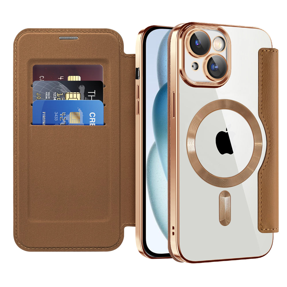 Husă Techsuit SmartMag Book Case iPhone 15 Plus – Maro – imagine 3