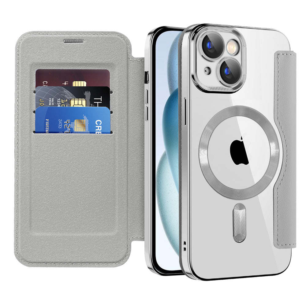 Husă Techsuit SmartMag Book Case iPhone 15 Plus – Gri – imagine 1