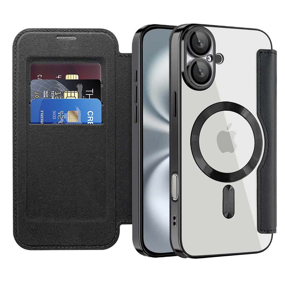Husă flip Techsuit SmartMag Book iPhone 16 Plus – Negru – imagine 3
