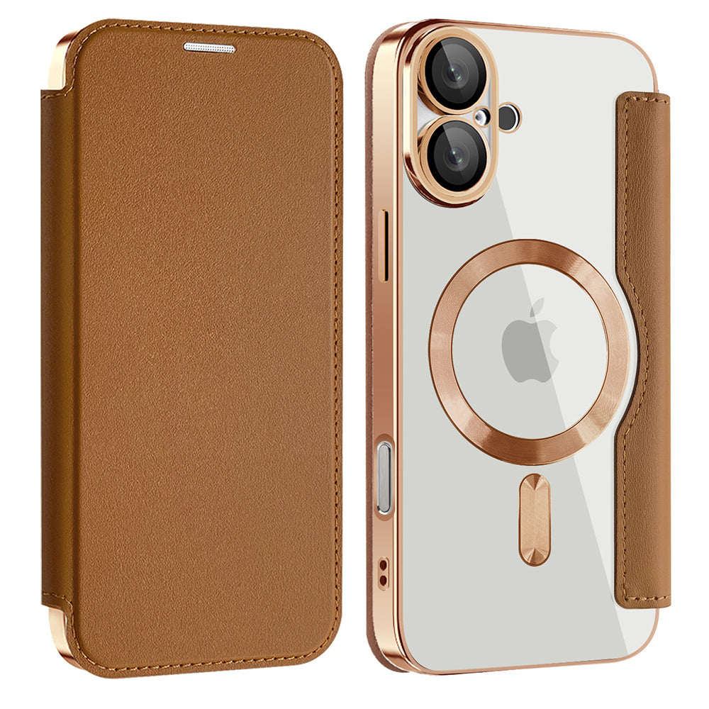Husă flip Techsuit SmartMag Book iPhone 16 Plus – Maro – imagine 6