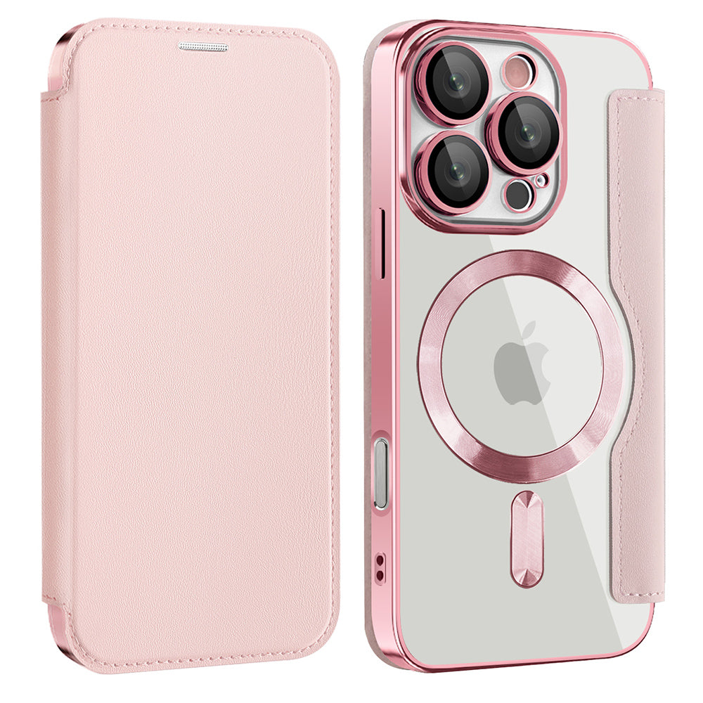 Husă flip Techsuit SmartMag Book iPhone 16 Pro – Roz – imagine 6