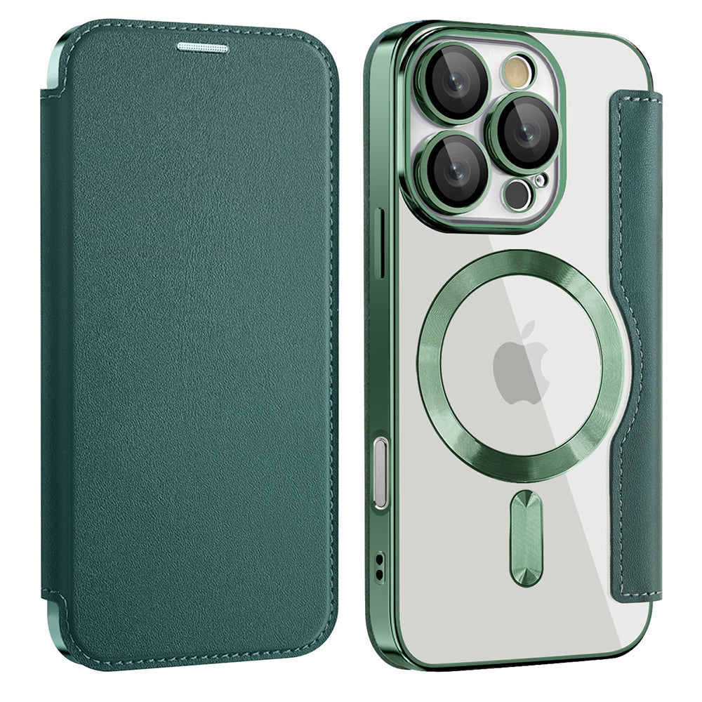Husă flip Techsuit SmartMag Book iPhone 16 Pro – Verde – imagine 10
