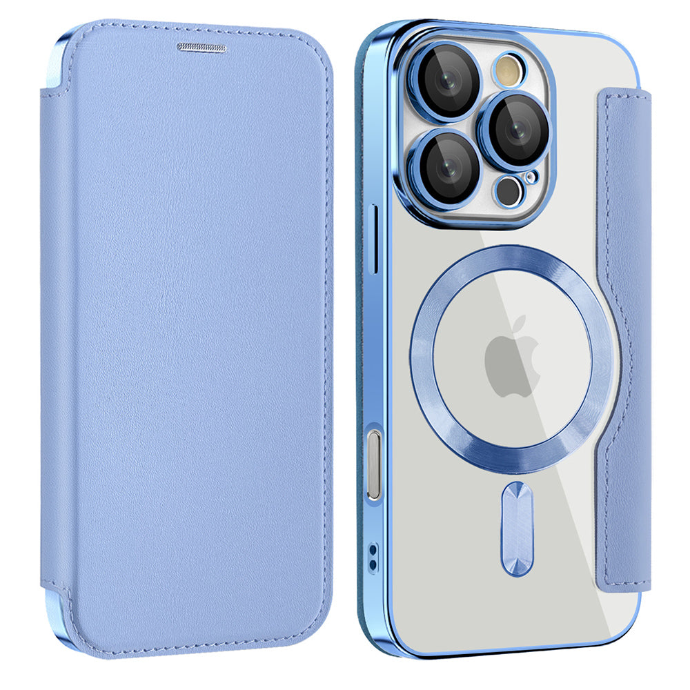 Husă flip Techsuit SmartMag Book iPhone 16 Pro – Albastru deschis – imagine 12
