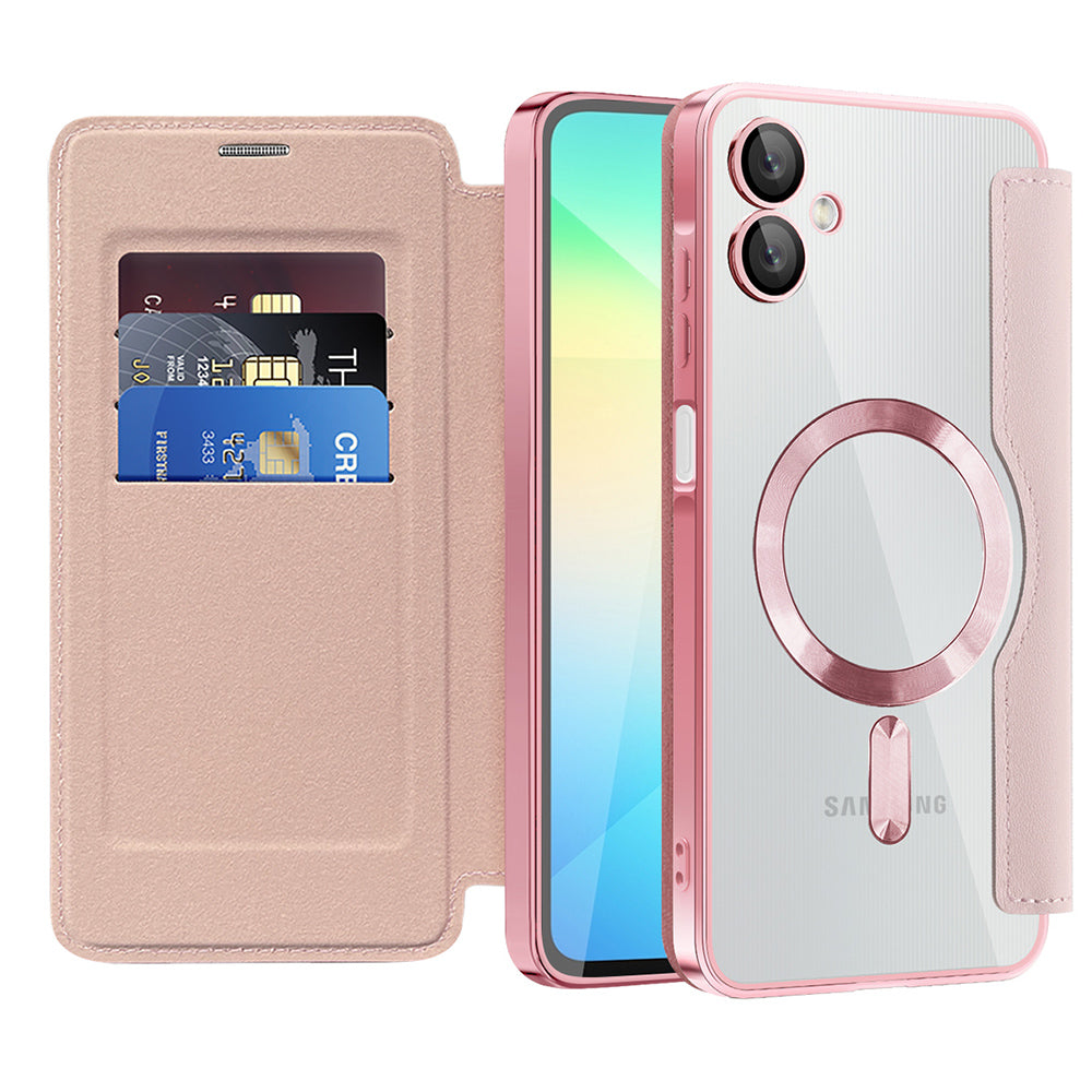 Husă flip Techsuit SmartMag Book Galaxy A06 – Roz – imagine 1