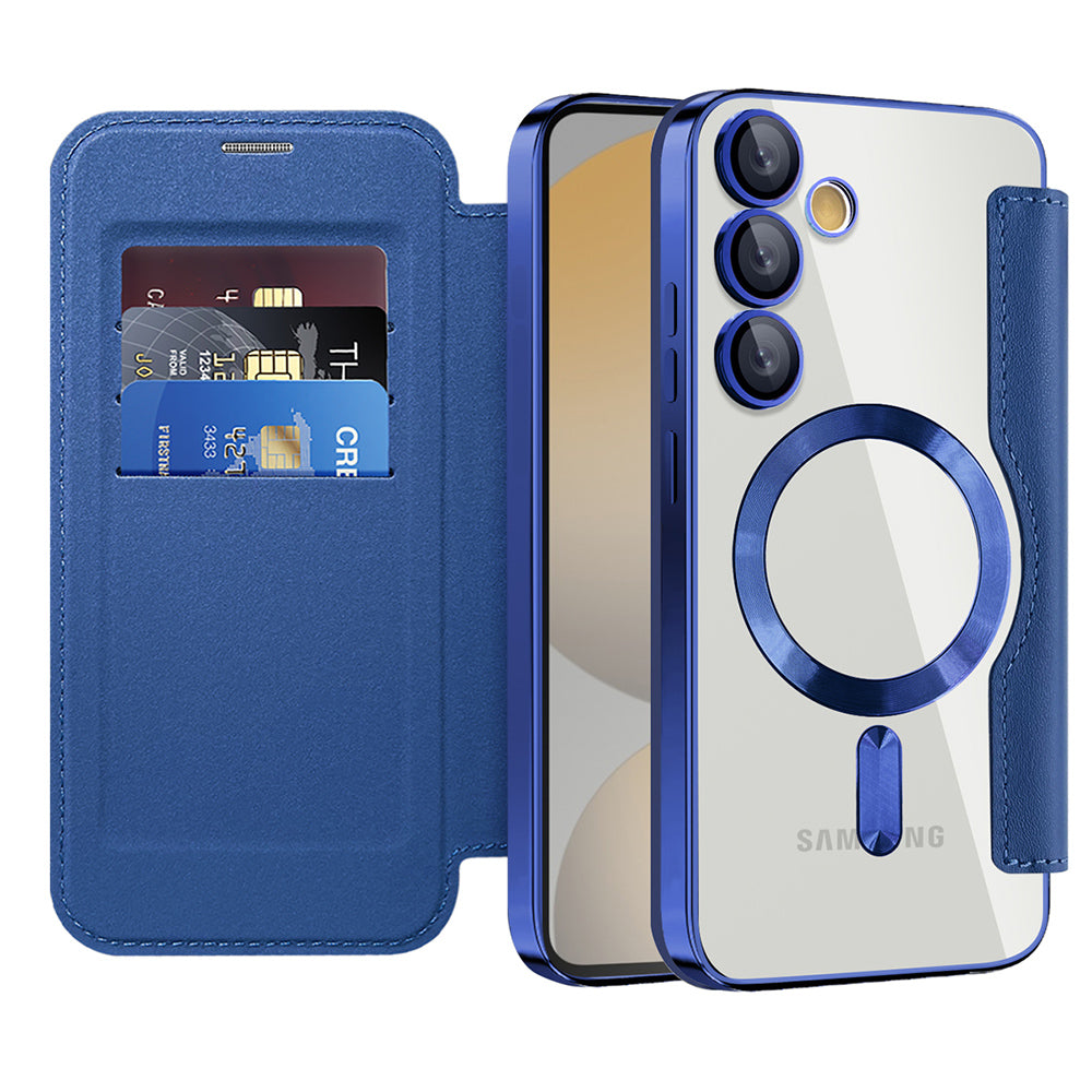 Husă flip Techsuit SmartMag Book Galaxy S24 FE – Albastru – imagine 1
