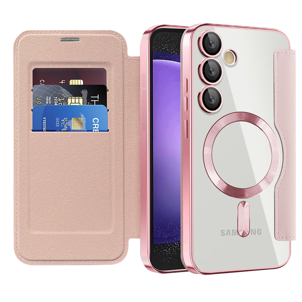 Husă flip Techsuit SmartMag Book Galaxy S23 FE – Roz – imagine 7