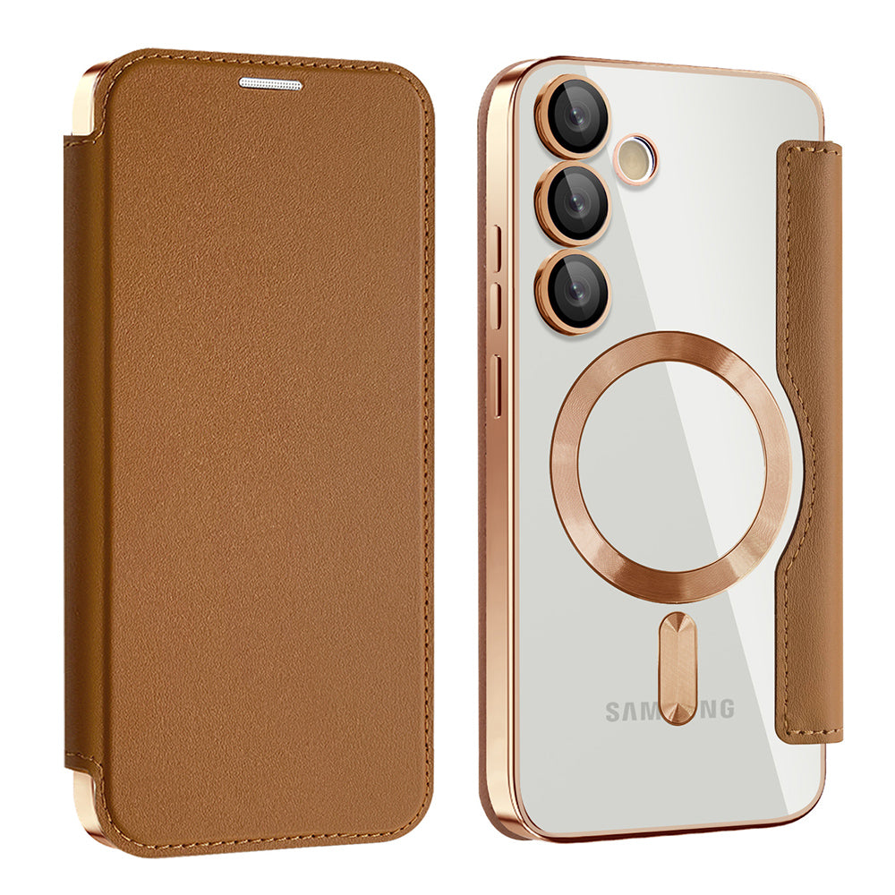 Husă flip Techsuit SmartMag Book Galaxy S23 – Maro – imagine 4
