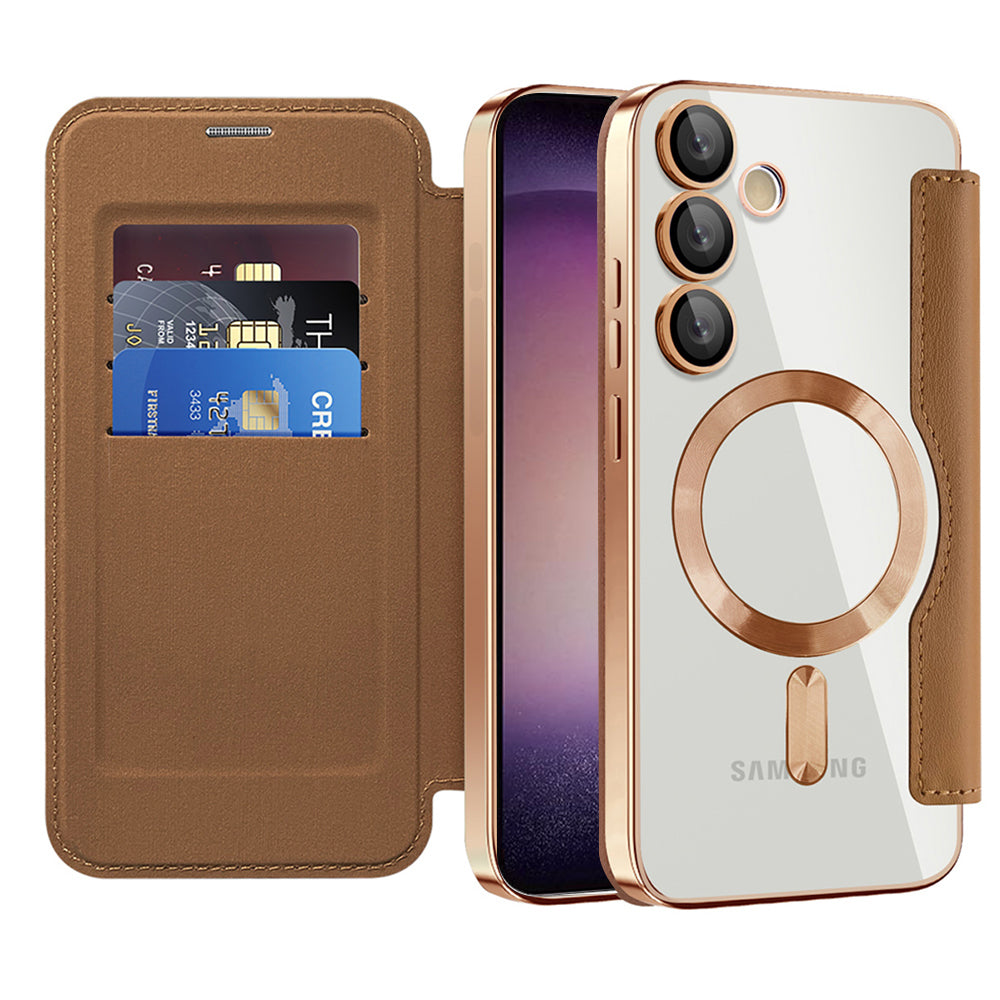 Husă flip Techsuit SmartMag Book Galaxy S23 – Maro – imagine 3