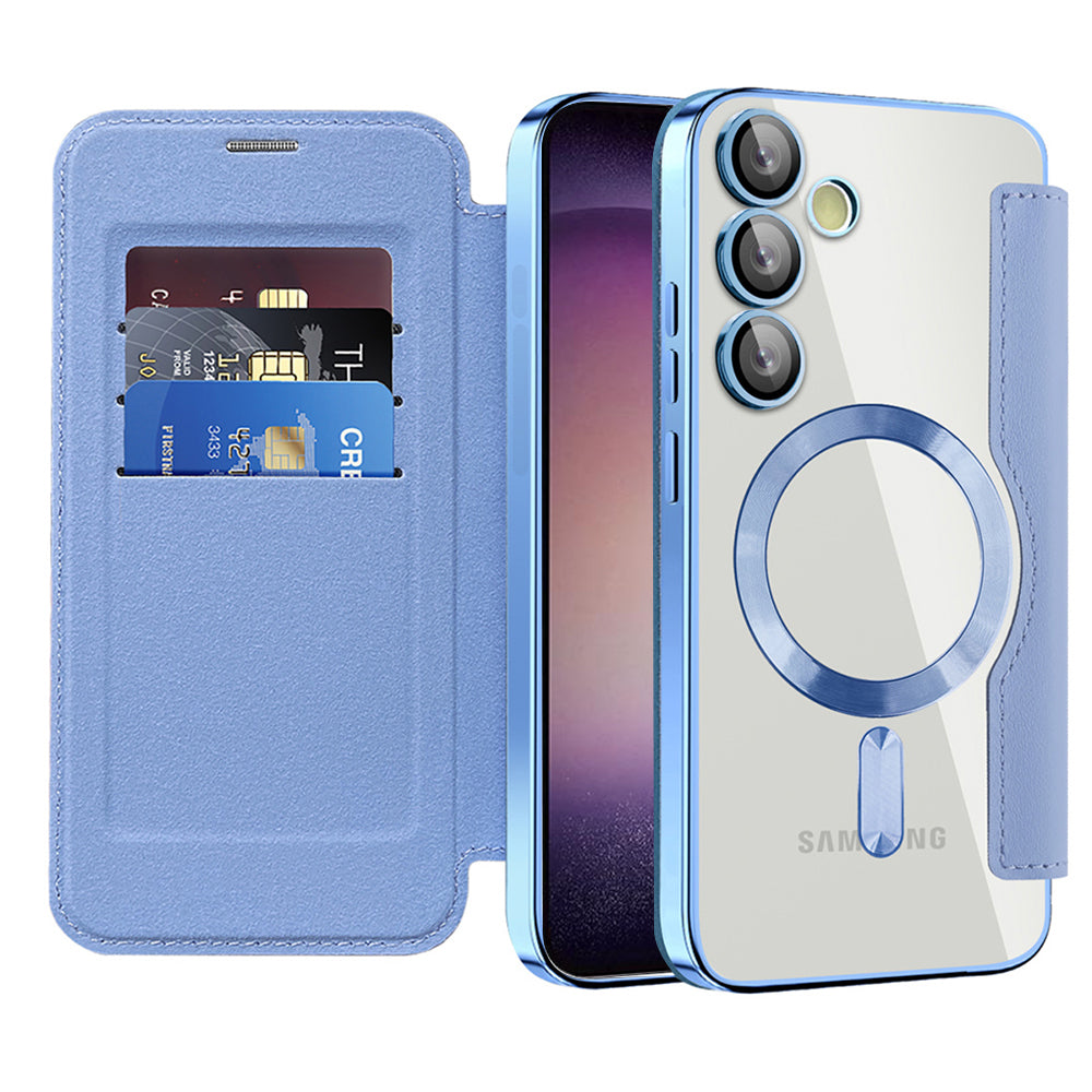 Husă flip Techsuit SmartMag Book Galaxy S23 – Albastru deschis – imagine 5
