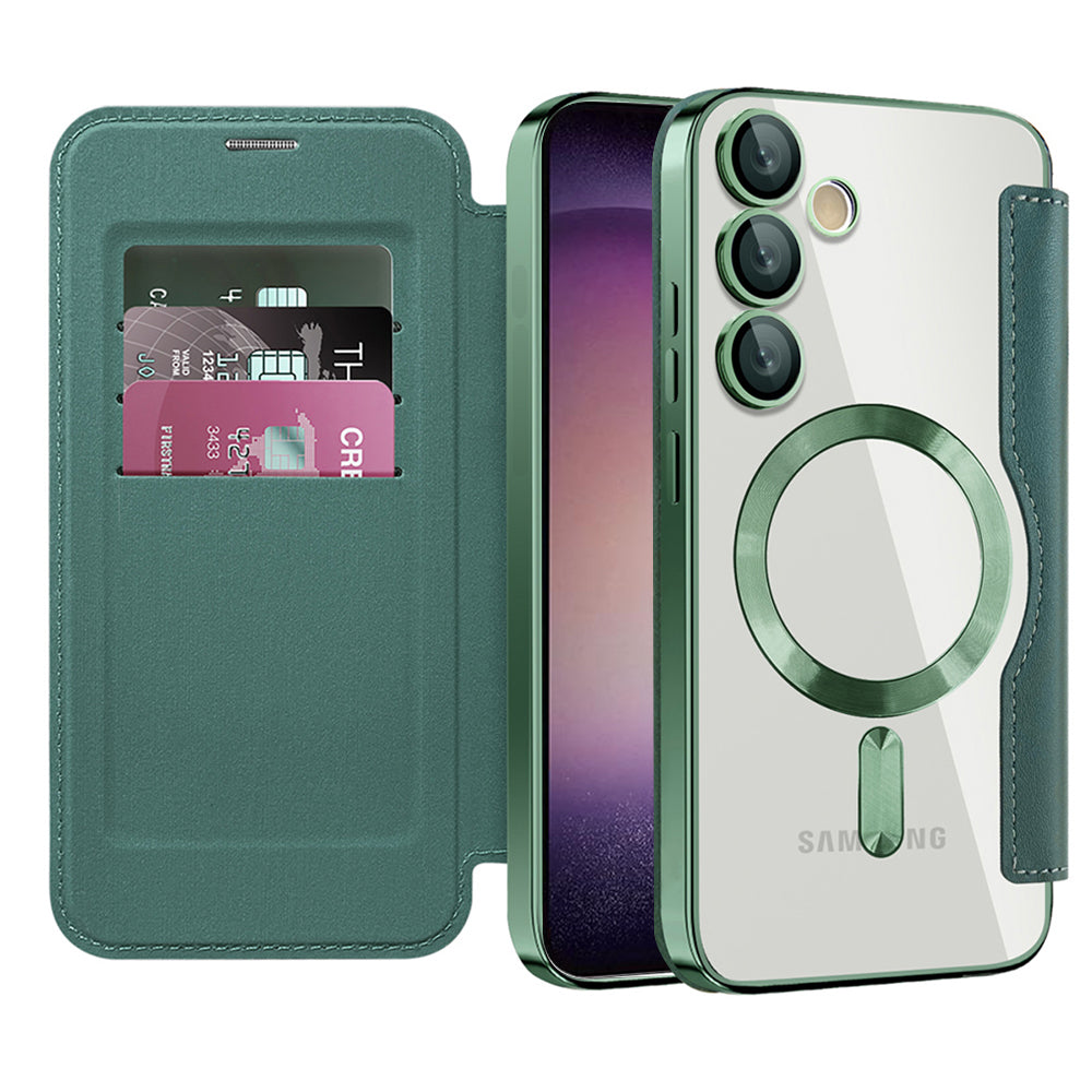 Husă flip Techsuit SmartMag Book Galaxy S23+ – Verde – imagine 5