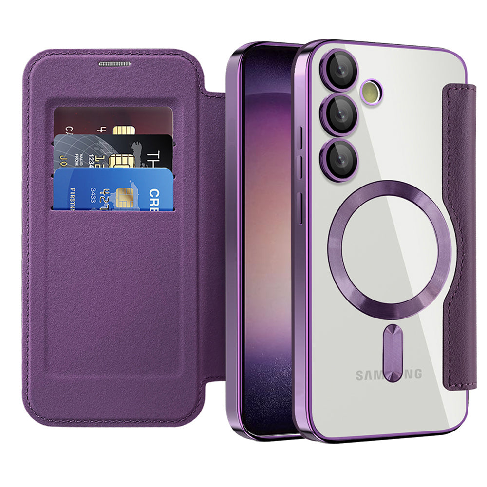 Husă flip Techsuit SmartMag Book Galaxy S23+ – Mov – imagine 9
