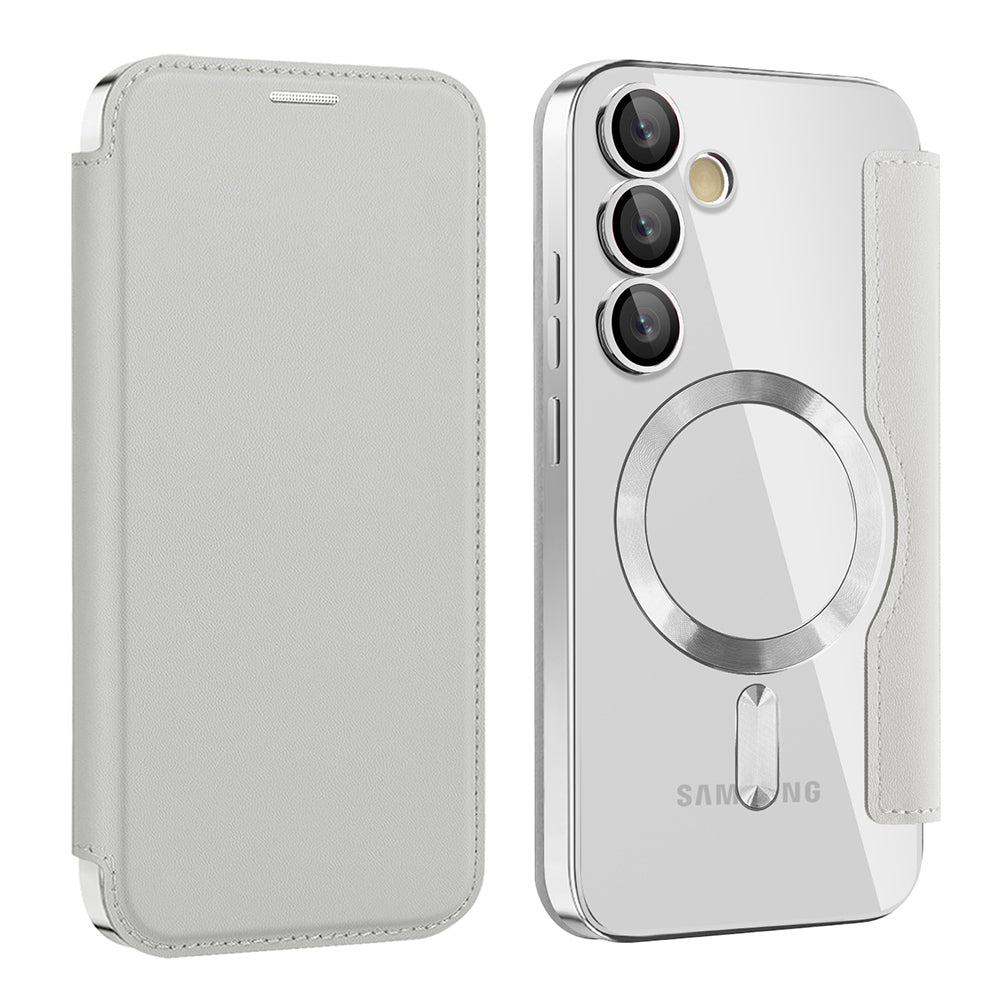 Husă flip Techsuit SmartMag Book Galaxy S24 – Gri – imagine 4