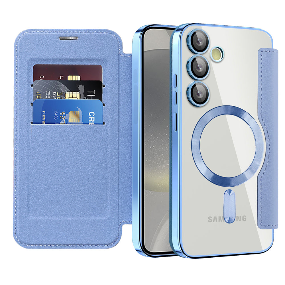 Husă flip Techsuit SmartMag Book Galaxy S24 – Albastru deschis – imagine 9