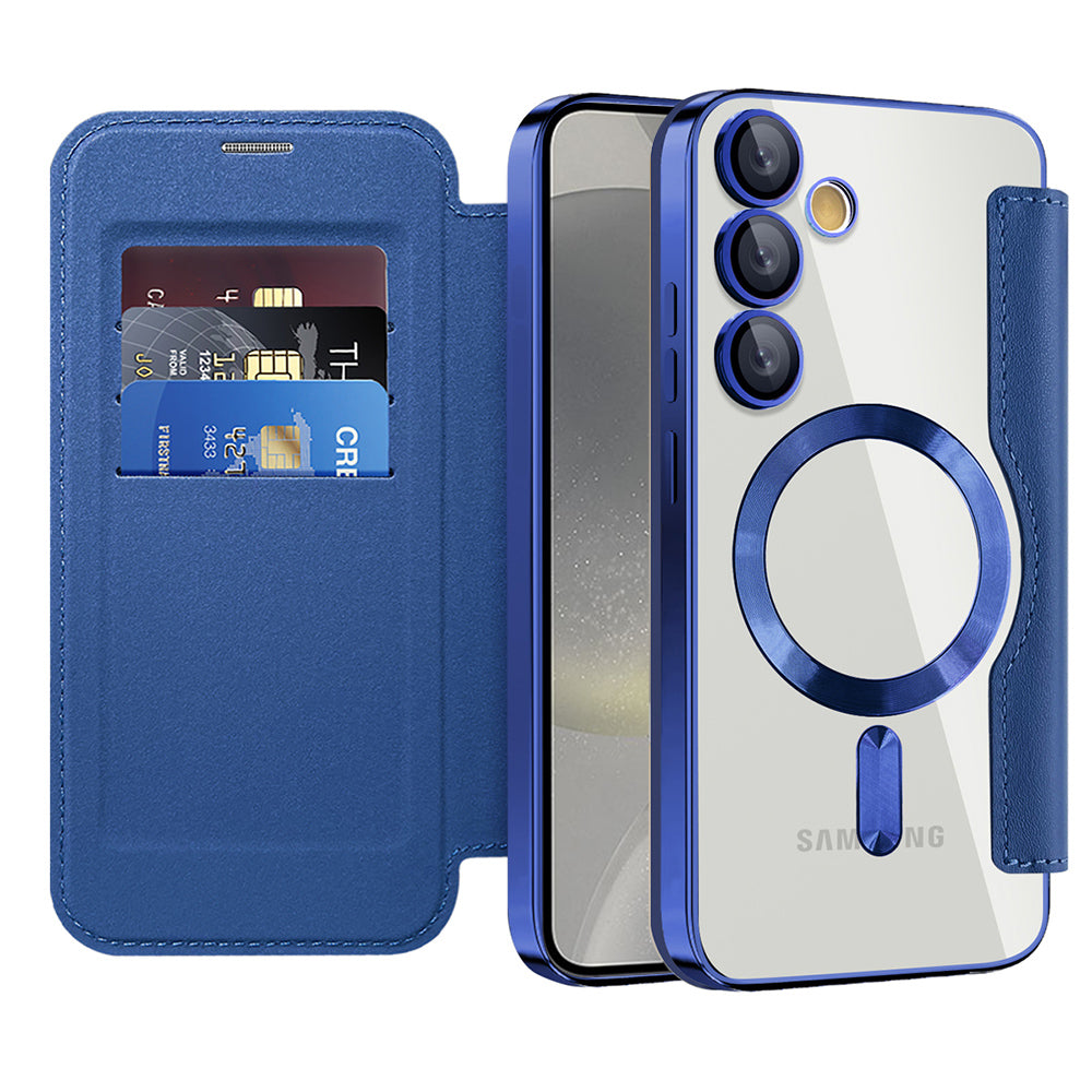 Husă flip Techsuit SmartMag Book Galaxy S24 – Albastru – imagine 1