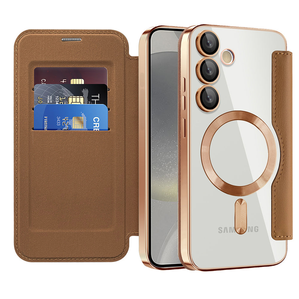 Husă flip Techsuit SmartMag Book Galaxy S24 – Maro – imagine 5