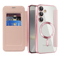 Husă flip Techsuit SmartMag Book Galaxy S24+ – Roz – imagine 1