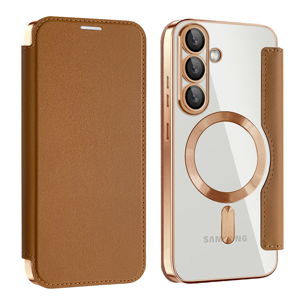 Husă flip Techsuit SmartMag Book Galaxy S25 Plus – Maro – imagine 2