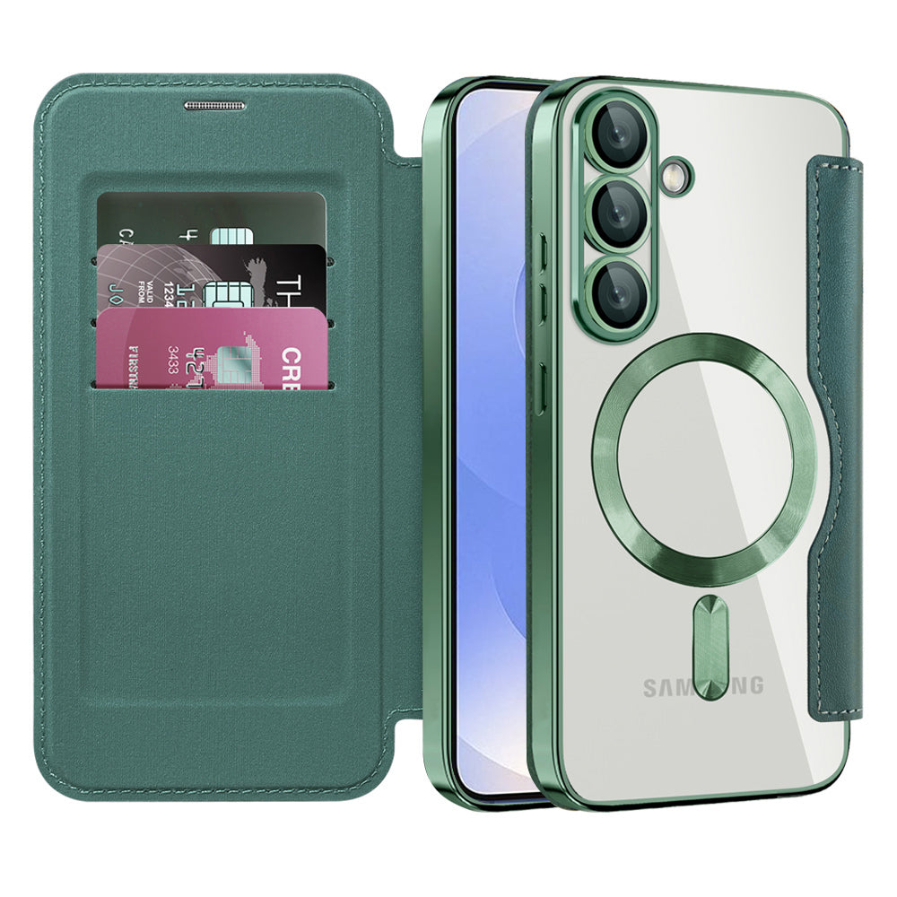 Husă flip Techsuit SmartMag Book Galaxy S25 Plus – Verde – imagine 3