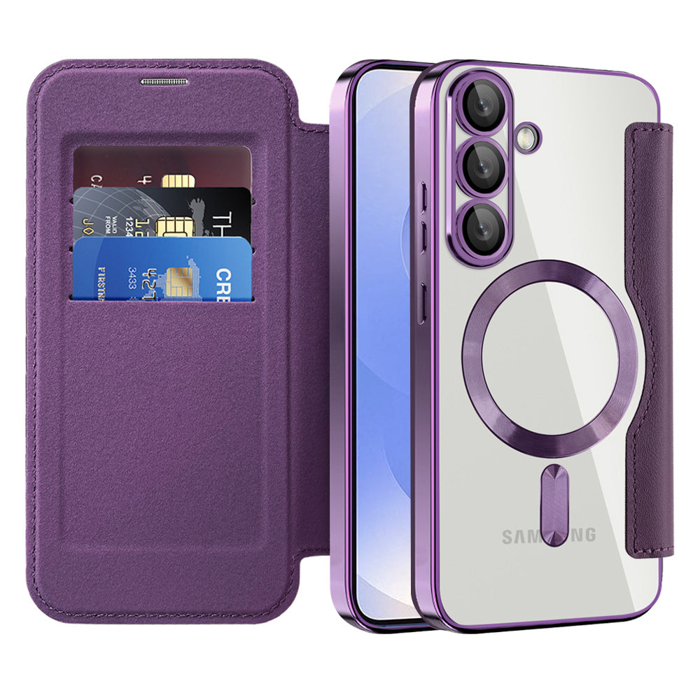 Husă flip Techsuit SmartMag Book Galaxy S25 Plus – Mov – imagine 5