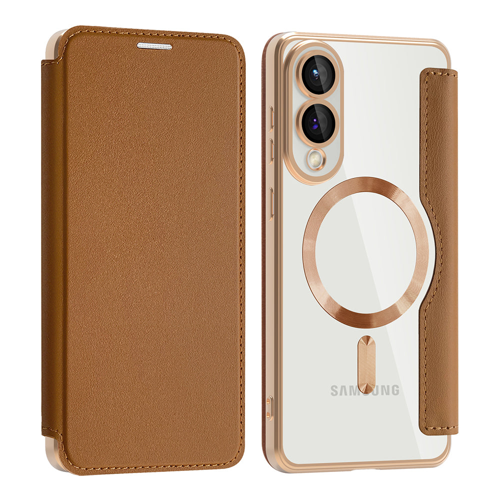 Husă flip Techsuit SmartMag Book Galaxy S25 Edge – Maro – imagine 2