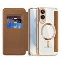 Husă flip Techsuit SmartMag Book Galaxy S25 Edge – Maro – imagine 1