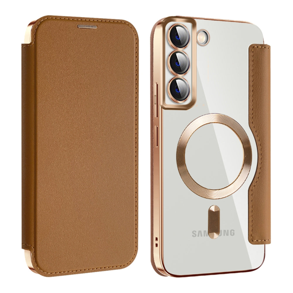 Husă flip Techsuit SmartMag Book Galaxy S22+ – Maro – imagine 7