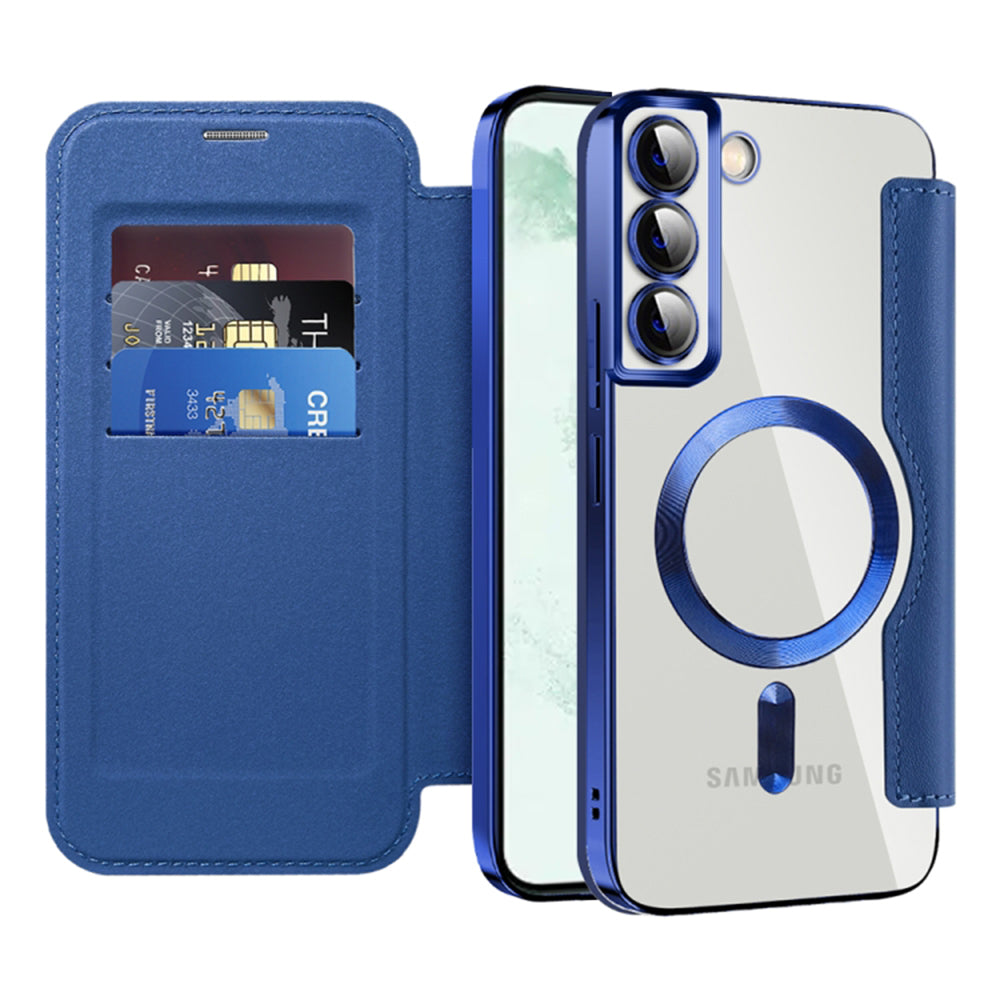Husă flip Techsuit SmartMag Book Galaxy S22+ – Albastru – imagine 1