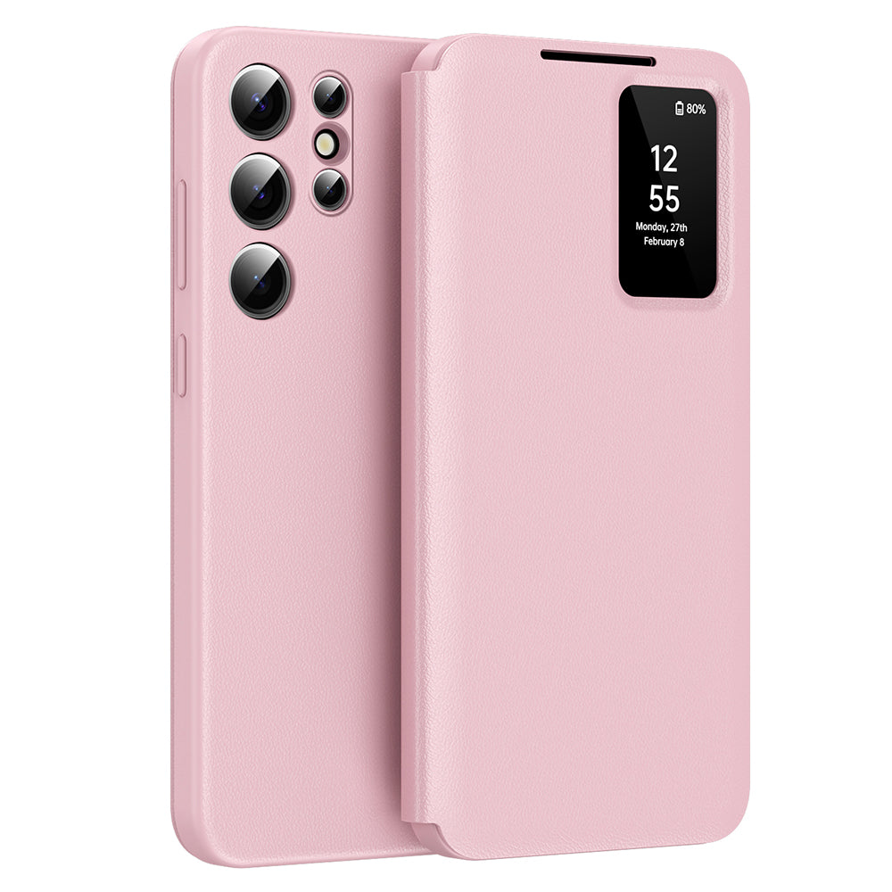 Husă flip Techsuit SmartView Galaxy S22 Ultra – Roz – imagine 5
